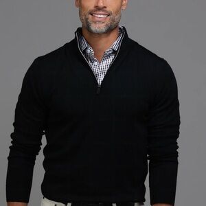 Collars & Co Mens Australian Merino Wool Quarter Zip Sweater Large